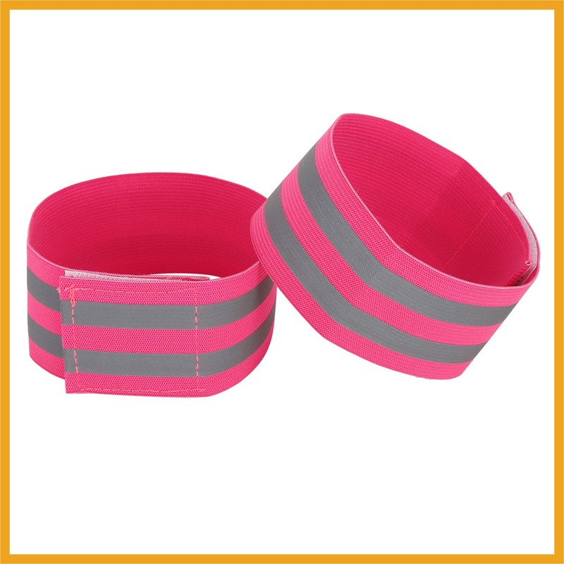 Partuto 4pcs Reflective Bands for Arm Cycling Reflective Armbands Pink
