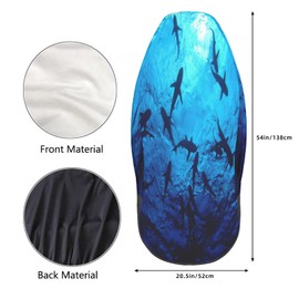 FeHuew Underwater Diving Sea Shark 2 Pcs Car Seat Covers Set Vehicle Front Seat Protector Auto Interior Accessories Protetors Car Mat Covers Universal fit Most Car SUV Van Truck