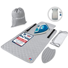 Premium Ironing Mat Heat Resistant Silicone Iron Rest Non Slip Magnetic Portable Ironing Pad Table Top Countertop Quilted Insulating Pad Travel Quilting Cover Scorch Mesh Blanket Over The Door