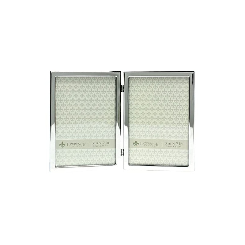 Lawrence Frames Metal Frame, Standard, Silver, 5x7 Double