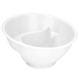 Hidyliu Cuenco para Cereales 2 en 1 de Doble Compartimento con Compartimentos Separados para Cereales, Leche, Patatas Fritas Y Ketchup(Blanco, Blanca)
