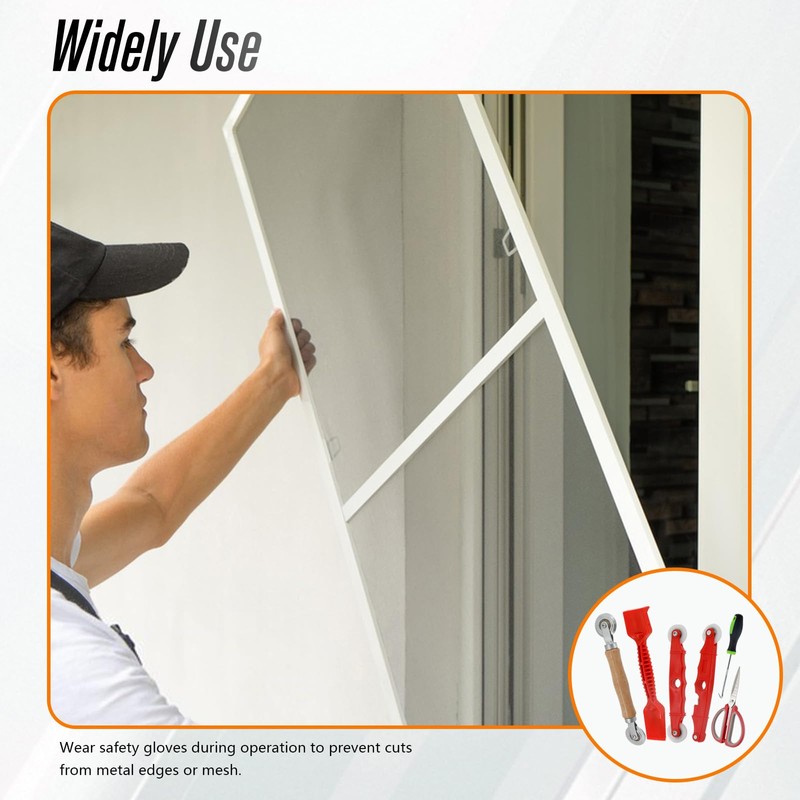Screen Repair Tools, 6 in 1 Window Screen Installation Kit