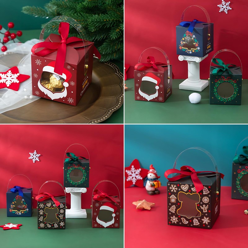 Christmas Gift Box, ACTOYS Pack of 8 Christmas Paper Boxes,