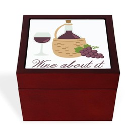 CafePress Wine About It Memory Keepsake Jewelry Box, 5"x5"x3.75"