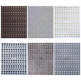 UUYYEO 6 Sheets Star Nail Stickers Nail Design Stars Nail Decals Self Adhesive Nail Stickers Nail Art Decal Stickers Glitter Nail Polish Stickers Nail Decorations for Women Girls