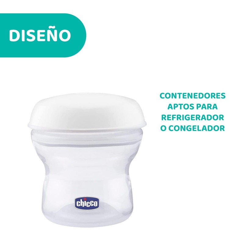 CHICCO, Contenedores de Leche para Bebé, Natural Feeling, 4 piezas