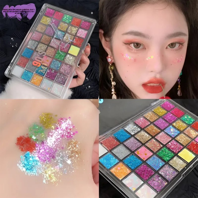 Paleta 40 Sombras Lentejuelas Intensas Brillos Y Zsy
