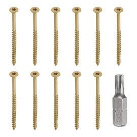 sourcing map 100pcs Deck Screws #9 x 3" Torx Exterior Wood Screws Rust Resistant Epoxy Coating Outdoor Decking Nails with T25 Star Drive Bit, for Decks Fences Machinery Ship