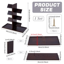 PH PandaHall Wooden Watch Holder Stand Watch Display Tower Watches Display Racks Multiple Watches Organizer Tabletop Jewellery Holder for Men Women Father's Day Gifts Watch Bracelets Showcase