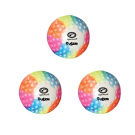 Optimum Fusion Hockey Balls - Durable for Practice & Training, Long-Lasting Performance, Resists Tears & Splits for Improved Play Pack of 3, Multi Dimple
