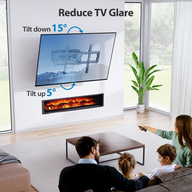 Pipishell Full-Motion TV Wall Mount for Most 37–84 Inch TVs