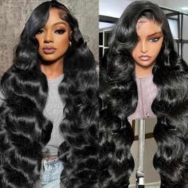 30 Inch 5x5 HD Lace Closure Wigs Human Hair Glueless Wigs Pre Plucked Pre Cut for Beginners 180% Density Body Wave Lace Front Wigs Human Hair Glueless Wear and Go