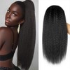 Yaki Straight Ponytail Extension, Wrap Around Ponytail Extension for Black