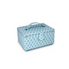 Dritz Handle on Lid Sewing Basket, Blue Retro