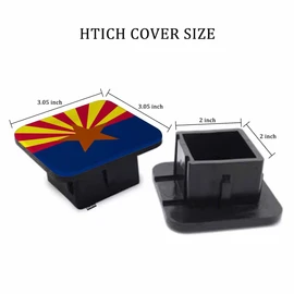 Beabes Hitch Receiver Cover Arizona State Flag, United States of America 2" Compatible with Trailer Hitch Tube Cover Plug Cap, Rubber Trailer Hitch Cover Towing Hitch Cover