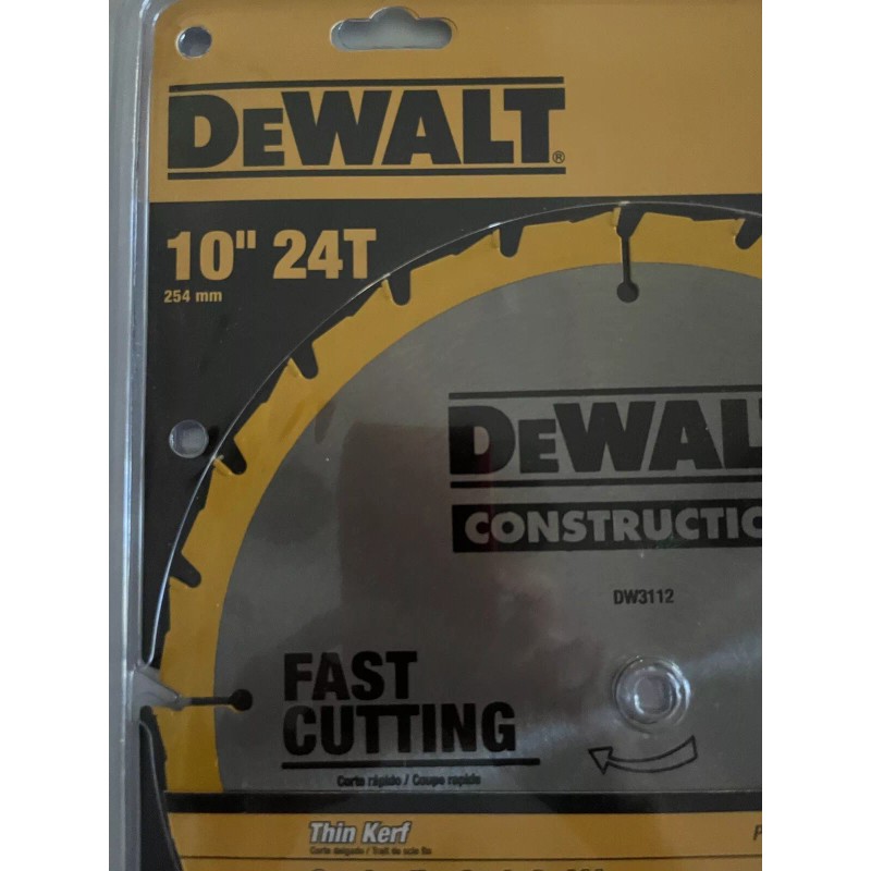 DEWALT 10” CIRCULAR SAW BLADE 24 TOOTH DW3112