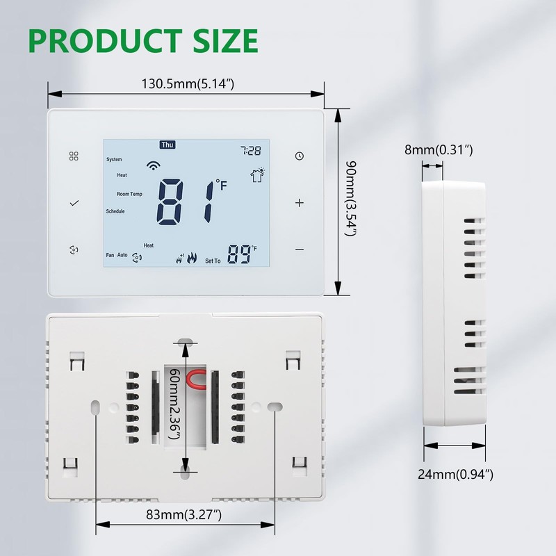 Wengart Programmable Thermostat for Home,Single Stage for Heat/Cool,4 Inch Display