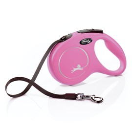 Flexi Nueva Correa retráctil clásica para Perro (Cinta), 16 pies, Mediano, Rosa (CL2MT5.250.P)