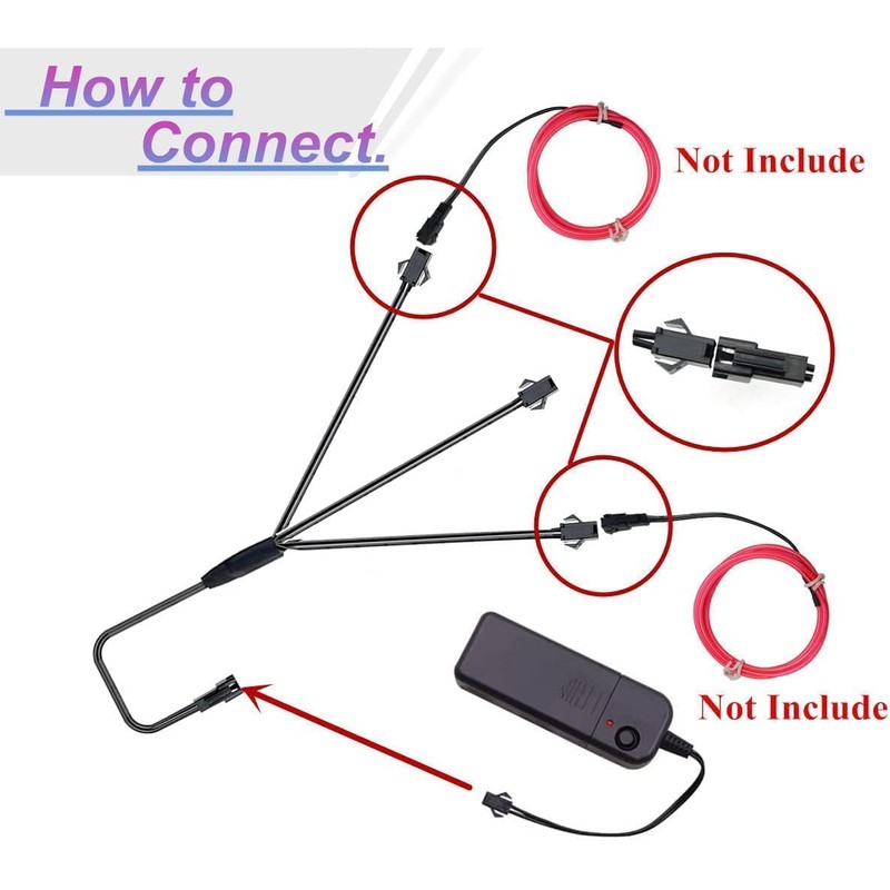 Aoling EL Wire, Branching, EL Wire, Extension, OLED Wire, Car,