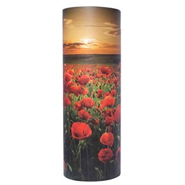 Scattering Ashes Urn, Eco-friendly Biodegradable Cremation Urn Scatter Tube (Poppy Sunset Medium)