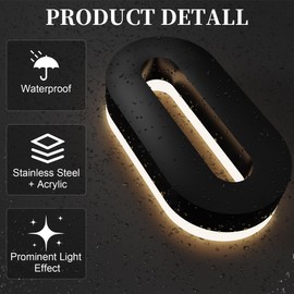 MIDIT 6 Inch Backlit LED House Numbers, Waterproof Stainless Steel, High Transparency Acrylic, LED Illuminated Home Address Number, Lighted House Numbers, Modern Address Numbers, 6 Inch Number 0