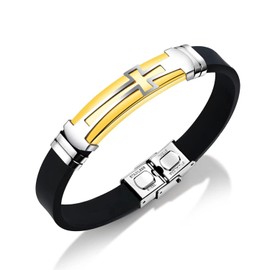 FUANNA Bracelet Anti-Static Magnetic Titanium Germanium Bracelet Static Prevention Unisex Sports Fashion Adjustable Wrist Size Black/Blue/Golden/Waterproof Bracelet, Titanium Steel