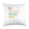 Eat. Sleepmaxxing. Feel Great. Repeat - Sleeping Trend Throw Pillow