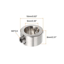 QUARKZMAN 4 Pieces 9 mm Drill Limiter Set, Adjustable Stainless Steel Drilling Depth Stop, Anodised Surface, Positioner for Dowel Shaft Chuck with Hex Wrench, Silver