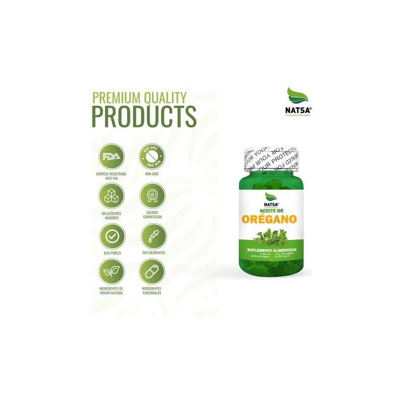 Aceite De Orégano 100 Cápsulas, Calidad Premium