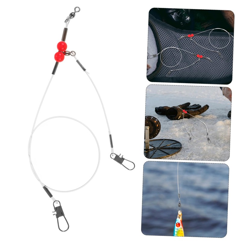 Abaodam 6pcs Saltwater Fishing Leaders with Swivels High Strength Biteresistant