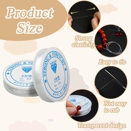 12 Rolls of Elastic Jewellery Thread, Elastic Band for Bracelets, Elastic Band for Bracelets, Elastic Band for Bracelets, for Pearl Jewellery, Bracelets Crafts, with 1 Scissors