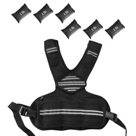 4-10 LBS Adjustable Weight Vest for Men and Women – Neoprene Workout Vest for Running, Walking, Gym Training – With Reflective Strips & Zipped Pockets for Phone/Keys