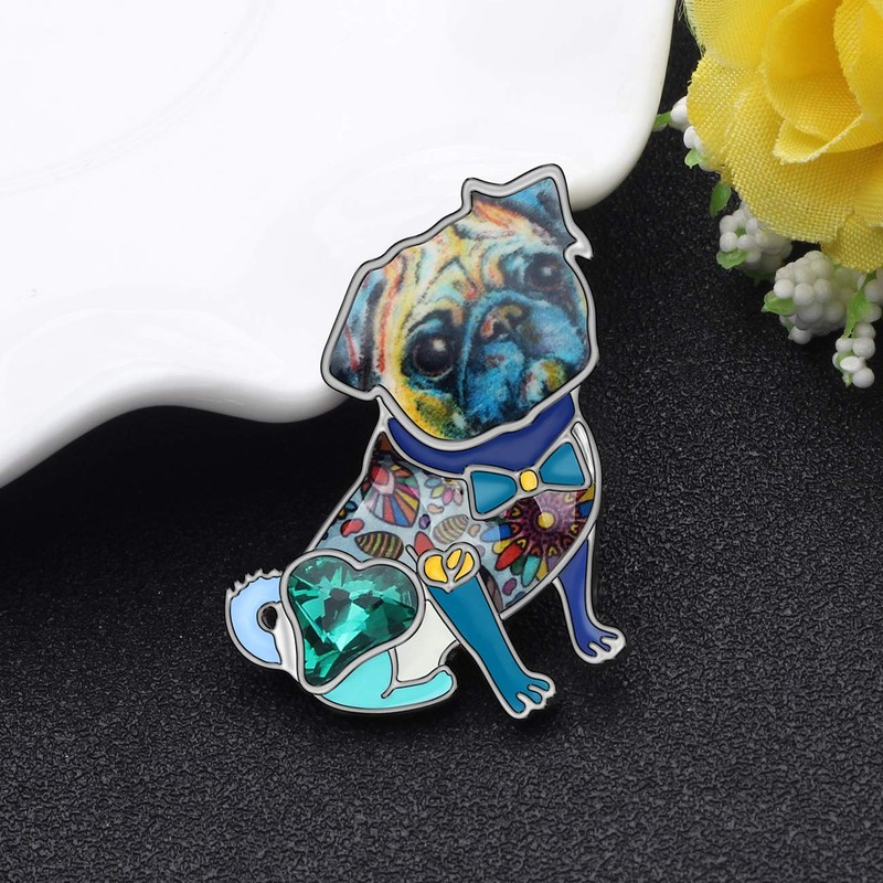 DUOWEI - Broche de aleación esmaltada con diamantes de imitación