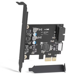 PCIe x1 to 19 pin USB 3.0 header and type E (A key) card, USB front panel adapter, 1 front panel USB A, 1 front panel USB C, USB 3.0 5Gpbs for Windows MacOS Linux