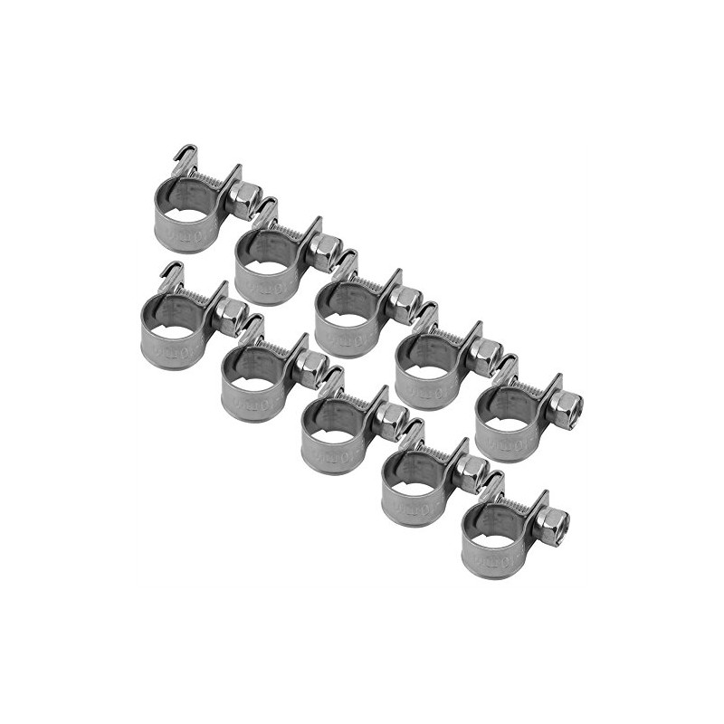 All 10pcs Stainless Steel Mini Fuel Line Pipe Hose Clamp