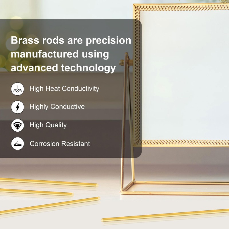 LAVMHAB Brass Rod 4 mm x 300 mm, Brass Solid