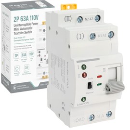 Ketofa 2P 63A 110V Automatic Transfer Switch, Uninterruptible Power, White