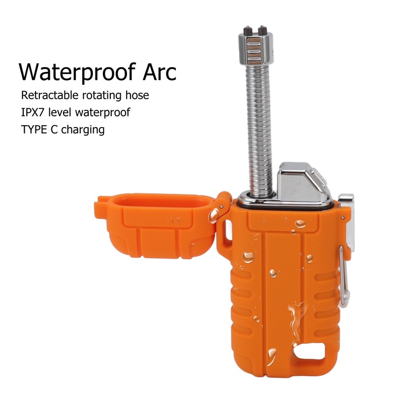 USB Rechargeable Lighter Windproof Dual Arc Lighter Waterproof Flameless Electric