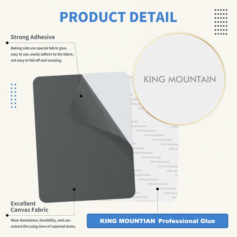 KING MOUNTAIN Canvas Repair Patch 9 x11 Inch 4 Pcs