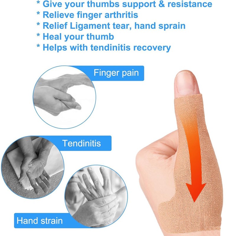 Thumb Support Tape for Arthritis, 20 Pcs Elastic Breathable Thumb