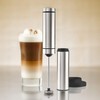 AdHoc MS10 Batteriebetriebener Milch- und Saucenschäumer RAPIDO mit Ständer, Edelstahl/Kunststoff
