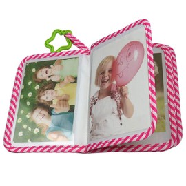 My First Photo Album for Baby Holds 10 Piture Baby Photo Album First Photo Album Soft Cloth Photo Book Album Gift for Babies 4x6 Inch Photos (Red)