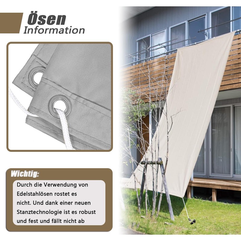 Sun Protection Net, Sun Protection Garden with Rope, Awning, Waterproof,
