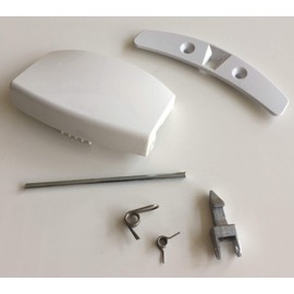 MDS Ersatzteile Washing Machine Door Handle for AEG Lavamat, Electrolux, Zanker, Zanussi, 4055087003, White, Plastic, 100 mm x 60 mm x 25 mm