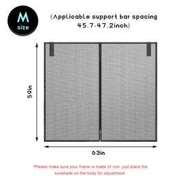 ZNDAW Car Tailgate Mesh Screen, Magnetic Mount Auto Tailgate Rear Windshield Sunshade Net, Breathable Trunk Mesh Tent Vehicle Camping for SUV Van MPV, Camping Gear Accessories (M: 63"×59")