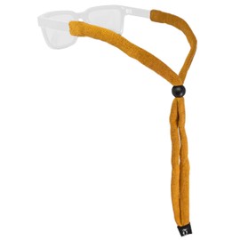 Chums Original Large Frame Cotton Retainer - Unisex Eyewear Keeper for Sunglasses & Glasses - Adjustable Fit, Washable & Made in USA (Large-End, Black)