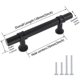 goldenwarm 10 Pack Black Cabinet Pulls Kitchen Cupboard Handles - Black Handles for Cabinets 3in Cabinet Handle Metal Drawer Handles for Kitchen Drawer Pulls