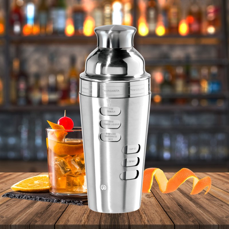 Oggi 23-Ounce Stainless Steel Cocktail Shaker, Silver