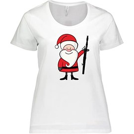 inktastic Bassoon Music Christmas Santa Women's Plus Size T-Shirt 1X 0020 White 2df11