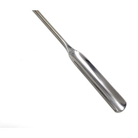 A2Z-VL003 Stainless Steel Micro Lab Scoop Half Rounded Spoon Spatula Sampler, with Vinyl Handle 9" (22.86 cm)